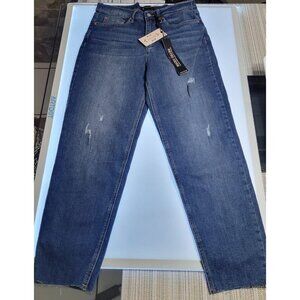 Nanette Lepore Pants Blue SZ 4 Jolie Super High Rise Taper Retro Denim LJ7727MAD
